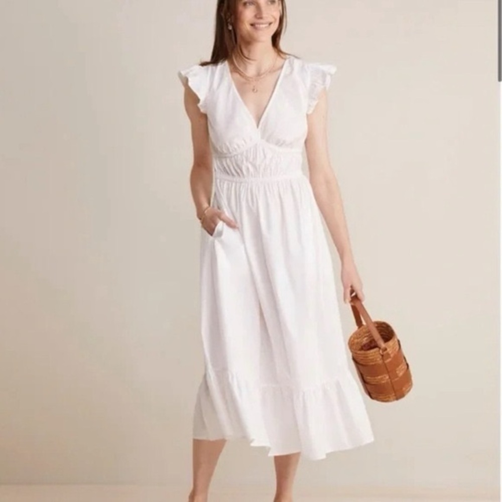 Vineyard Vines Marina Poplin Flutter Sleeve Dress